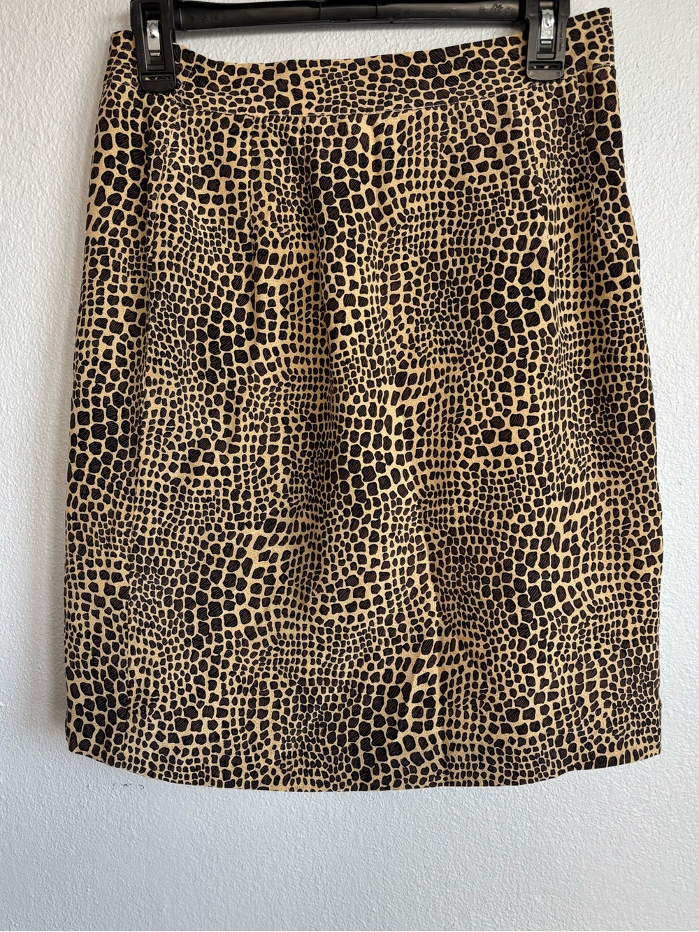 Vintage Allison Taylor silk leopard animal print skirt SZ Medium